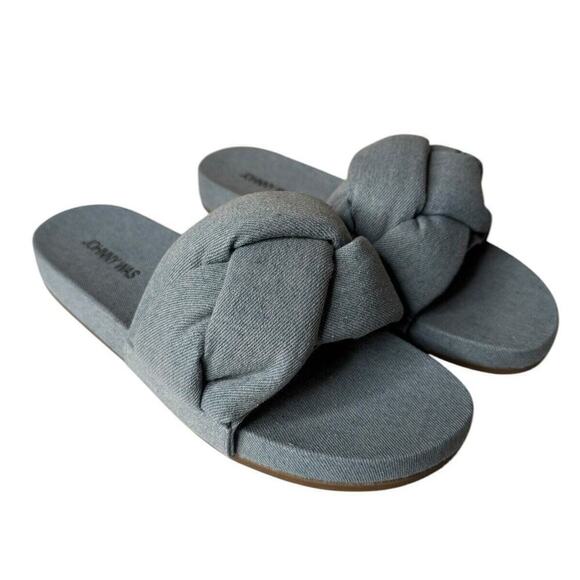 Johnny Was NEW OJAI Slip On Slides Sandals Blue Size 9 $198 Boho Chic Coastal - Picture 1 of 9